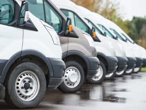 Medical transport assistance vehicles lined up, providing reliable patient transport.