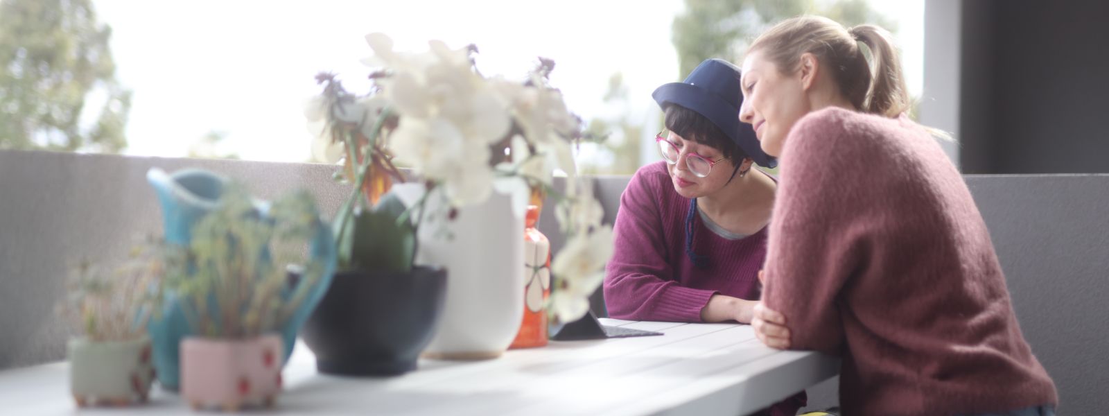A support worker with a participant in Hurstville