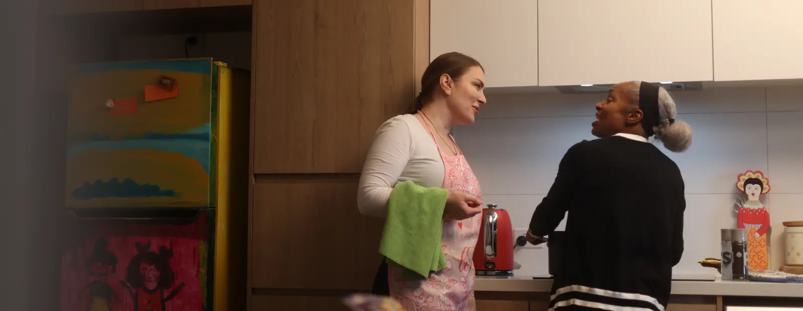 A support worker with a participant in the Maribyrnong area