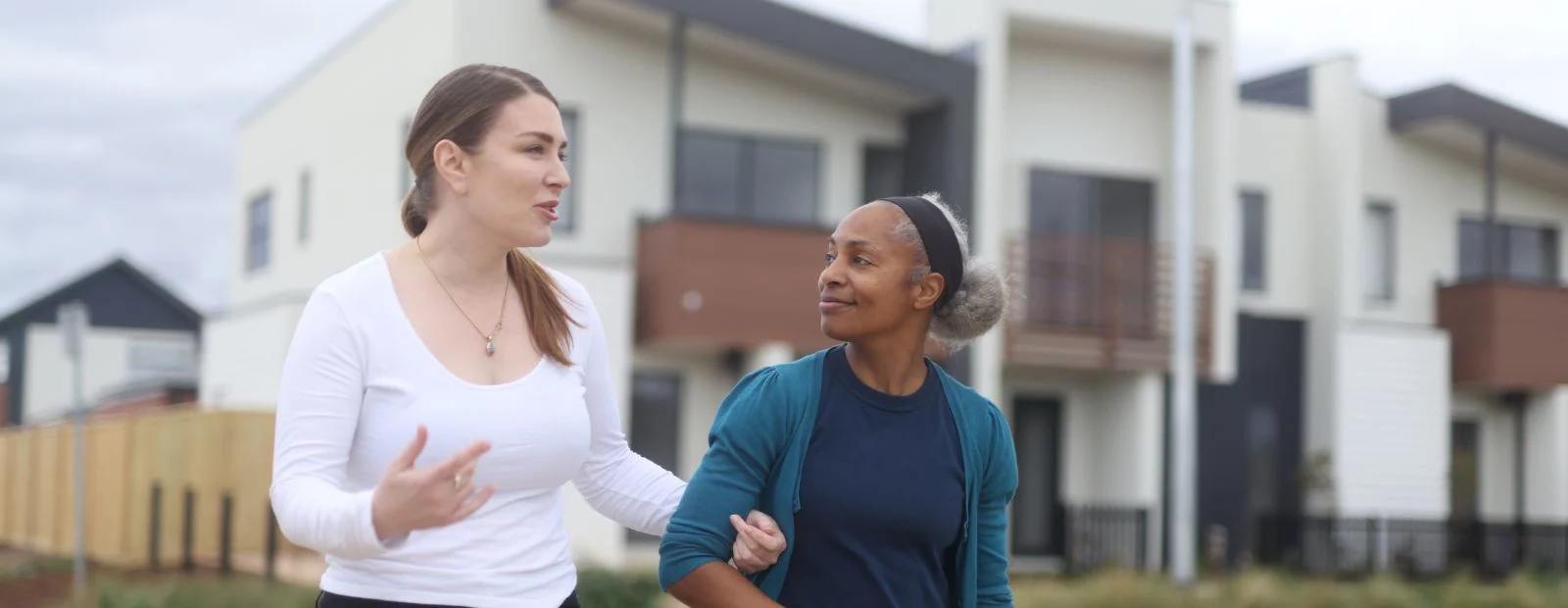 A support worker helping a participant at home in Hornsby