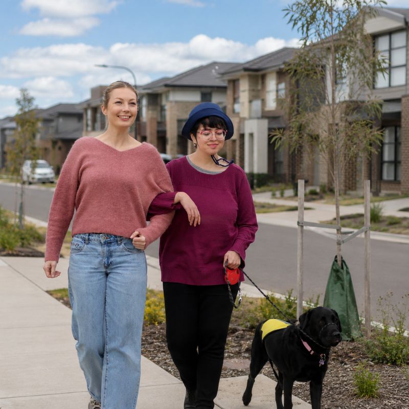New housing estate street in Wyndham with newly built homes